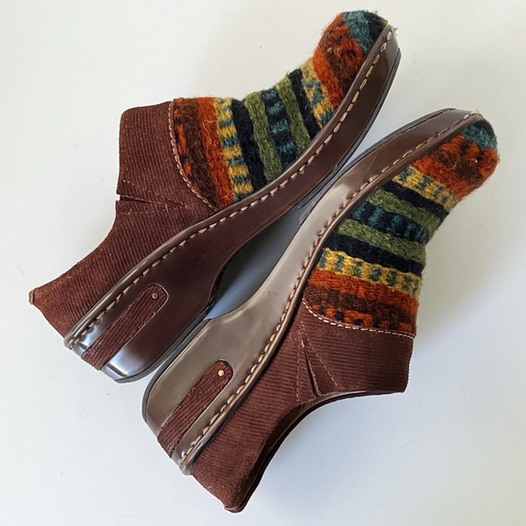 Born Kimmy Size 7 Wool Southwestern Serape Clogs Mules Shoes Brown Multicolor - Picture 8 of 14